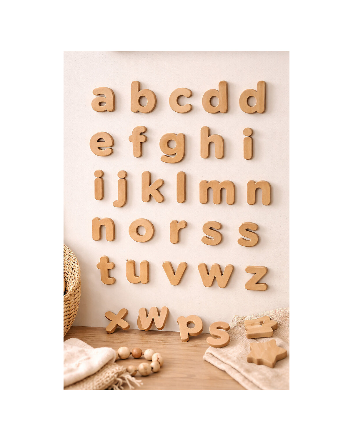 Family Nation MagneKids magnetyczne litery drewniane 36 el. – Wood