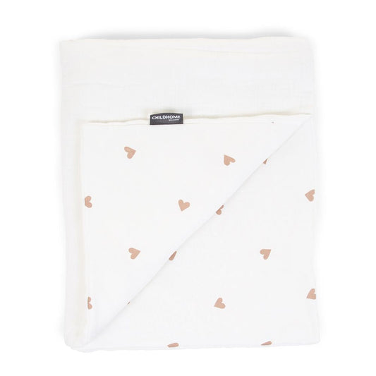 Childhome Kocyk 80 x 100 cm Jersey Hearts