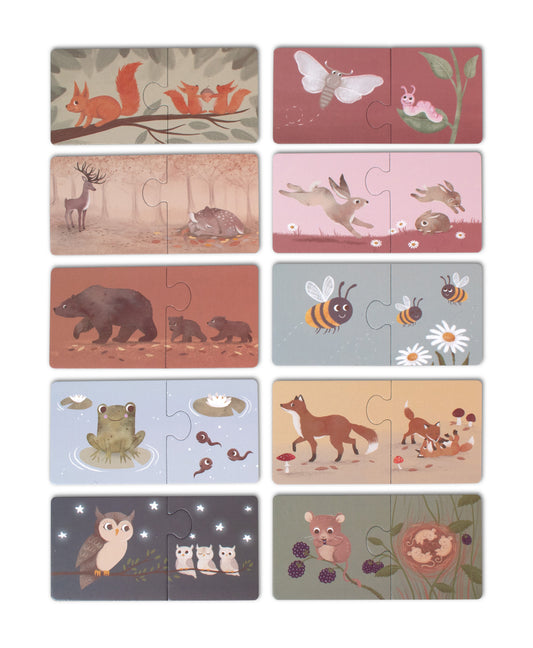 Filibabba Puzzle Mama i dziecko Nordic animals
