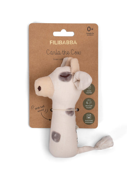 Filibabba Lniana grzechotka Cow