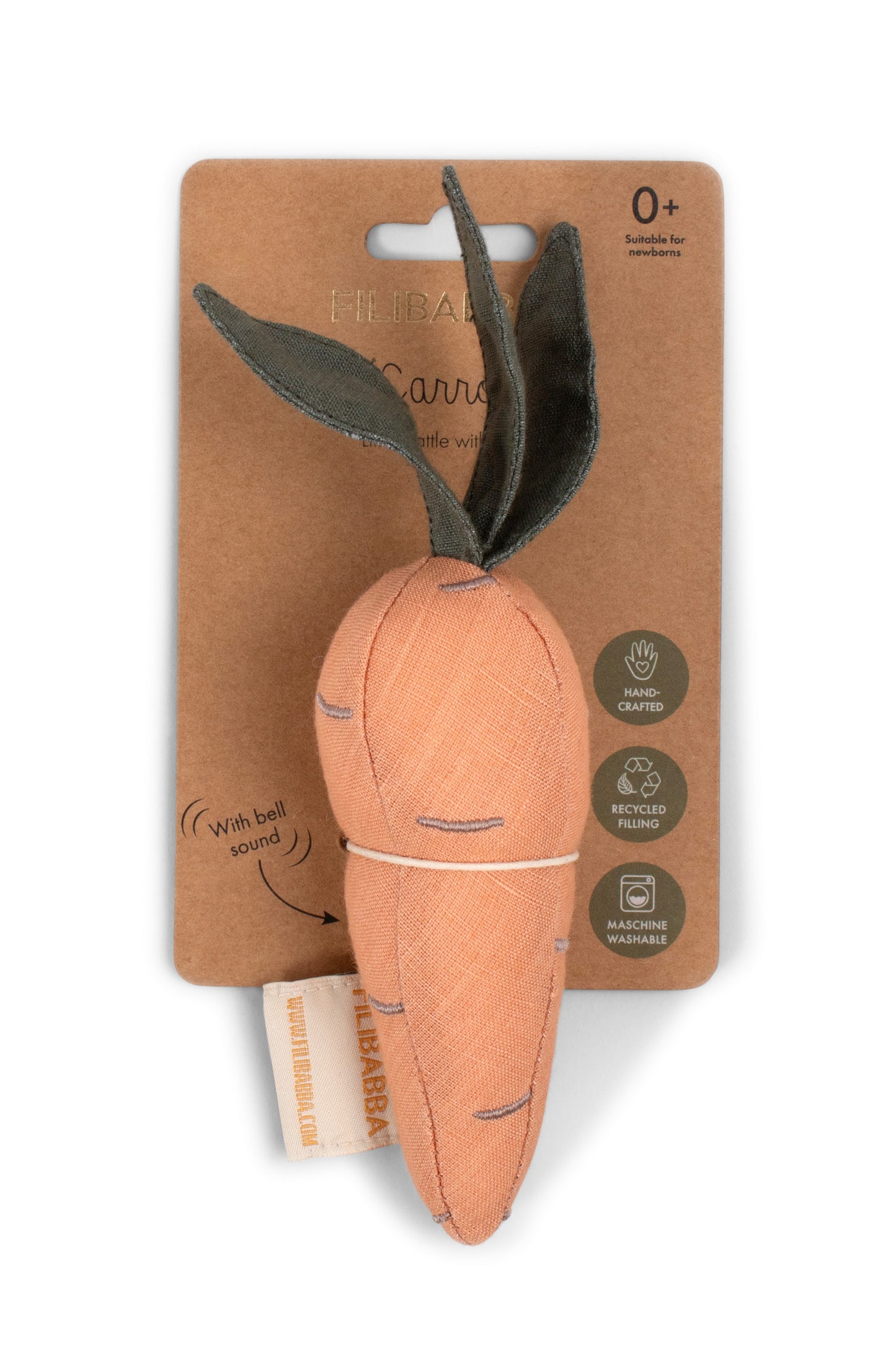 Filibabba Lniana grzechotka Carrot