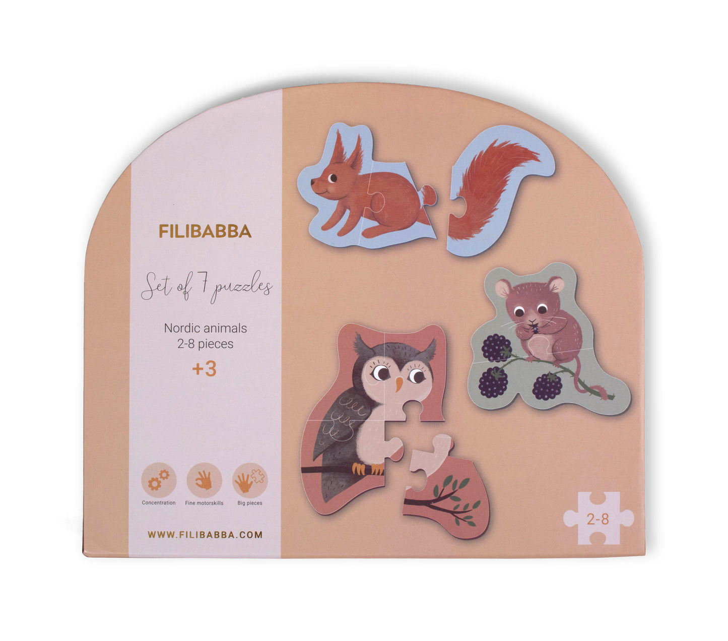 Filibabba Puzzle 7el. Nordic animals