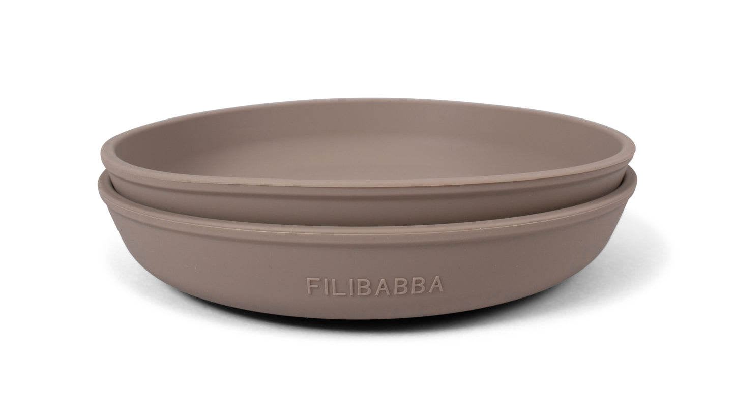Filibabba Silikonowe talerzyki 2szt. Warm Grey
