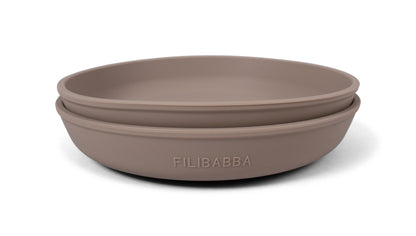 Filibabba Silikonowe talerzyki 2szt. Warm Grey