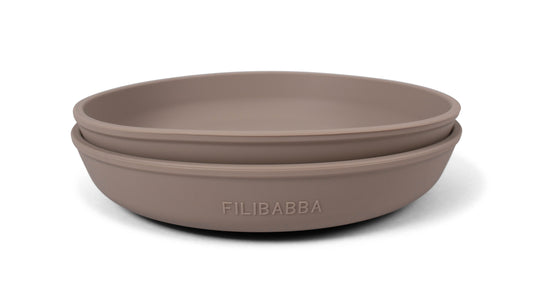 Filibabba Silikonowe talerzyki 2szt. Warm Grey