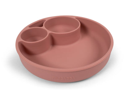 Filibabba Silikonowy talerzyk z przegródkami Rose