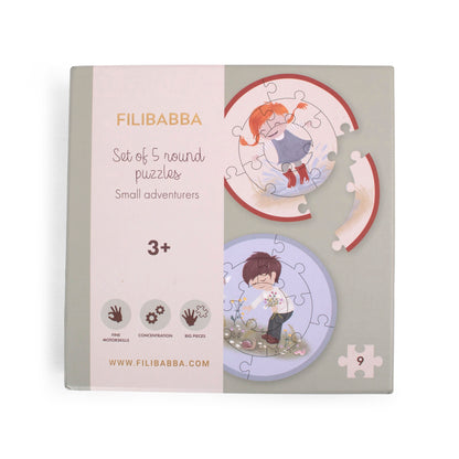 Filibabba Puzzle zestaw 5 układanek - Small adventurers