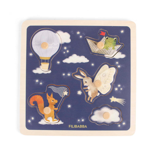 Filibabba Drewniane puzzle sensoryczne Little Adventurers