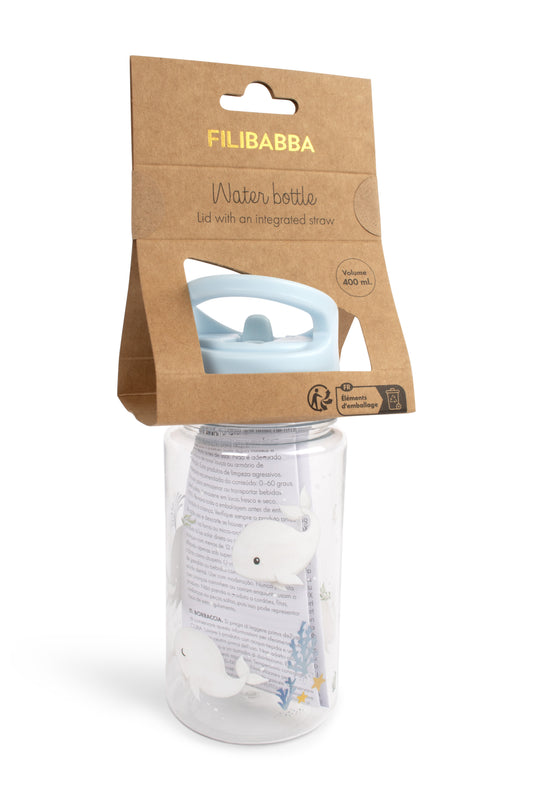 Filibabba Butelka na wodę 400 ml Christian's Whale Tales