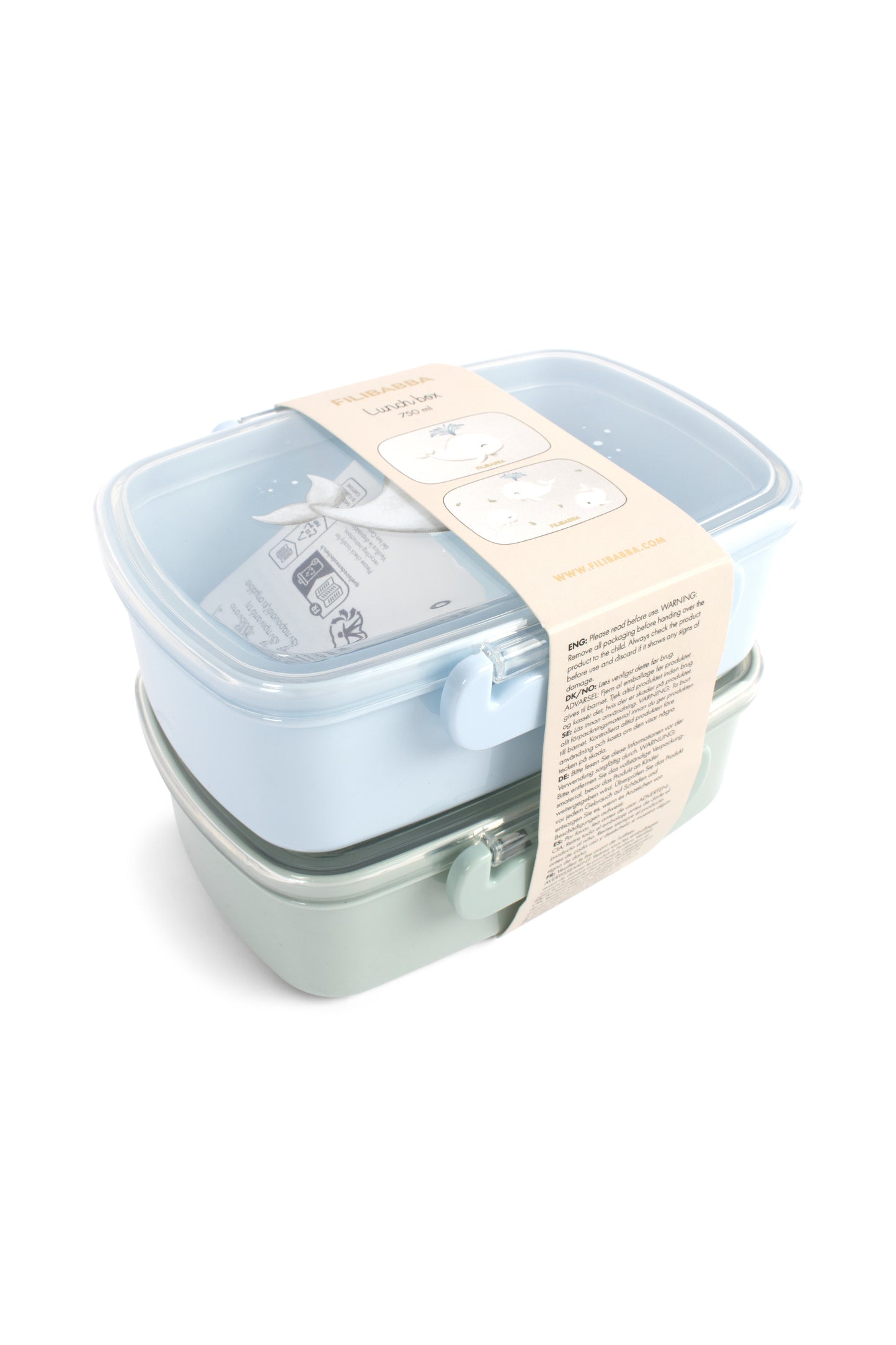 Filibabba Lunch Box 2-pak Christian's Whale Tales