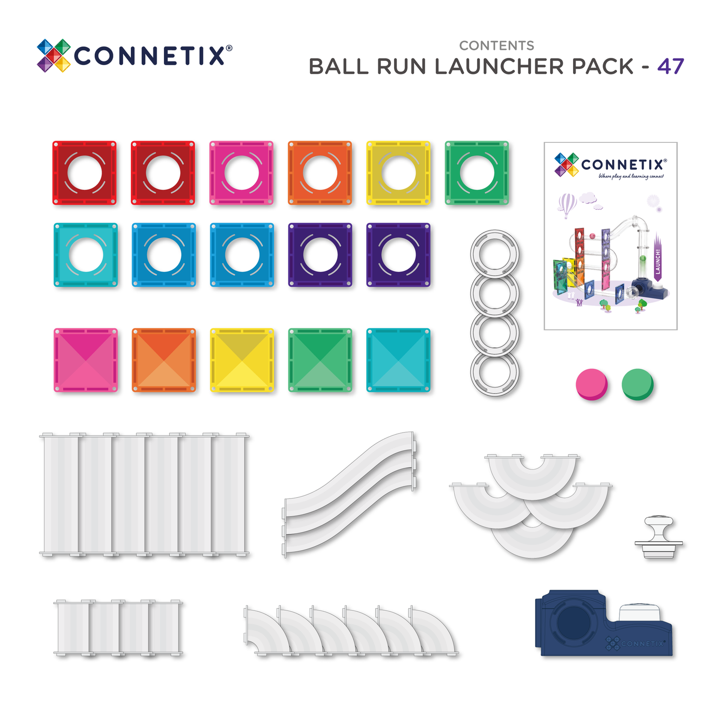 Connetix® Ball Run Launcher Pack 47 elementów