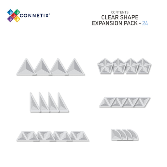 Connetix® Clear Shape Expansion Pack 24 elementy – zdjęcie 2
