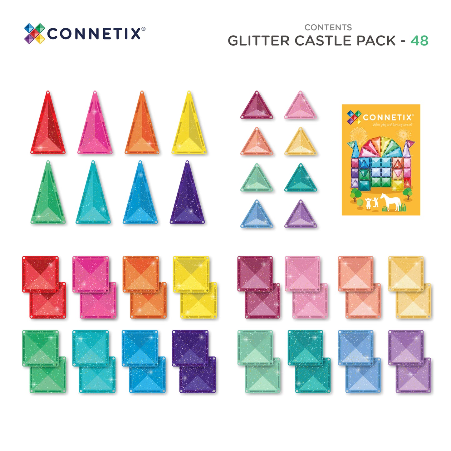 Connetix® Glitter Castle Pack 48 elementów