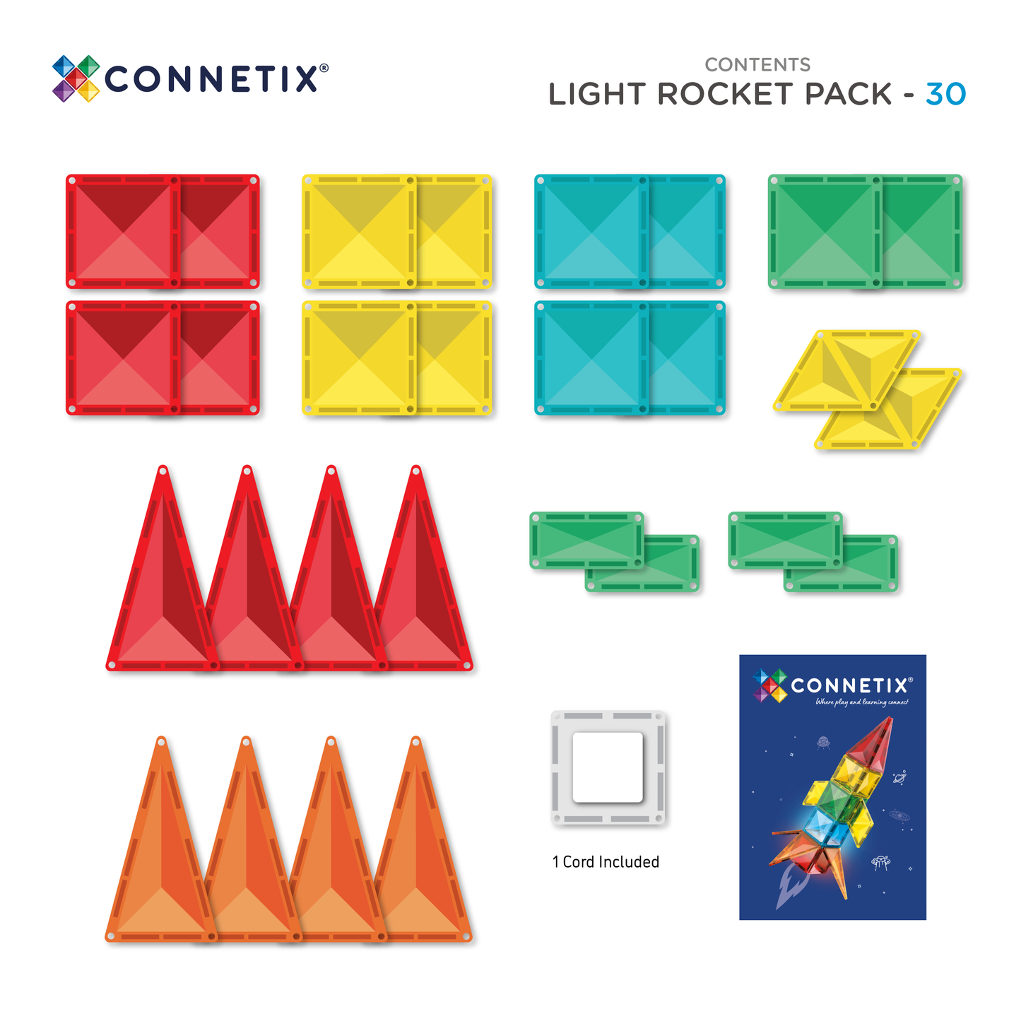 Connetix® Light Rocket Pack 30 elementów