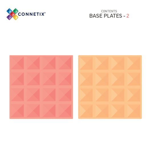 Connetix® Pastel Lemon & Peach Base Plate 2 elementy – zdjęcie 2