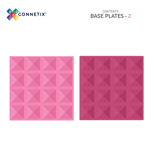 Connetix® Pastel Pink & Berry Base Plate 2 elementy – zdjęcie 2