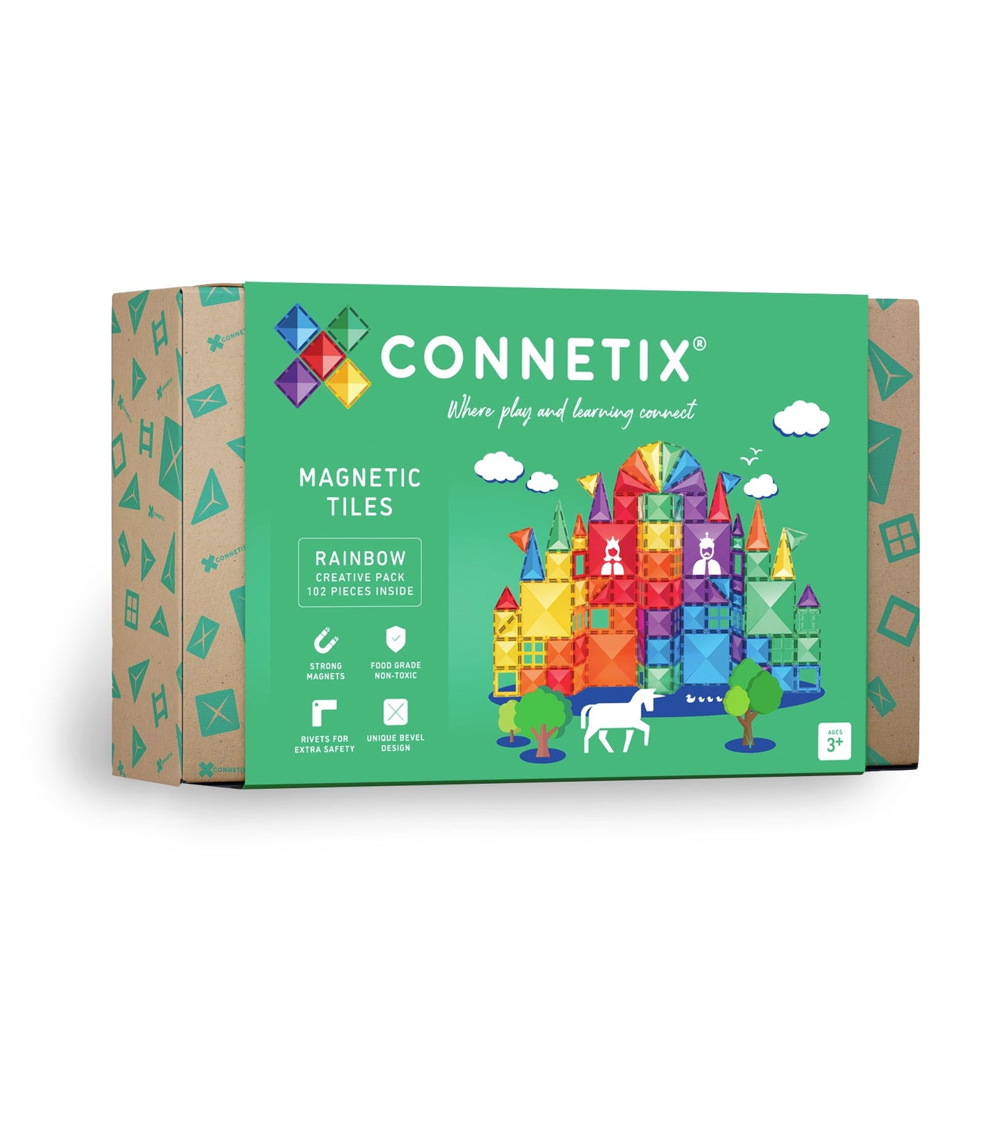 Connetix® Rainbow Creative Pack 102 elementy — karton 4 szt.