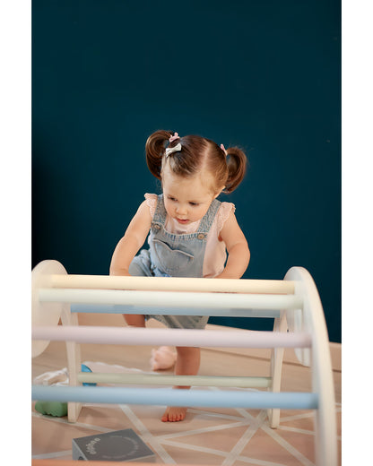 Family Nation łuk Montessori 2w1 do wspinania i bujania, do 30 kg – Rainbow Cotton Candy