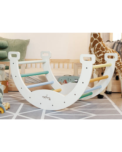 Family Nation łuk Montessori 2w1 do wspinania i bujania, do 30 kg – Rainbow Sunny Beach