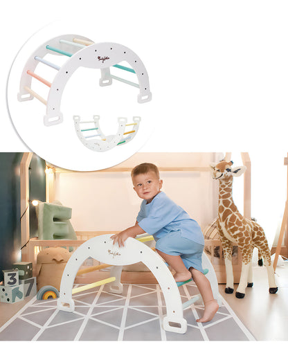Family Nation łuk Montessori 2w1 do wspinania i bujania, do 30 kg – Rainbow Sunny Beach
