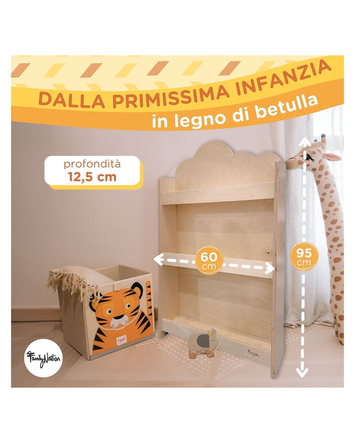 Family Nation biblioteczka Montessori, drewno brzozowe – Cloud