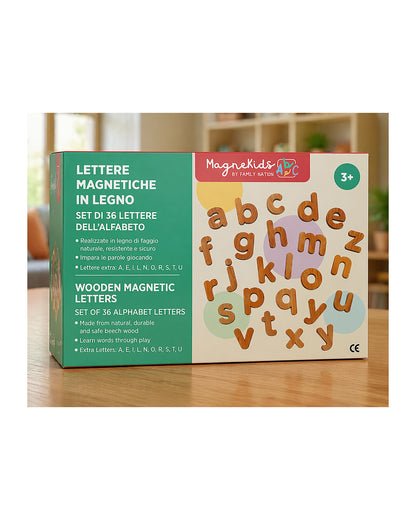 Family Nation MagneKids magnetyczne litery drewniane 36 el. – Wood