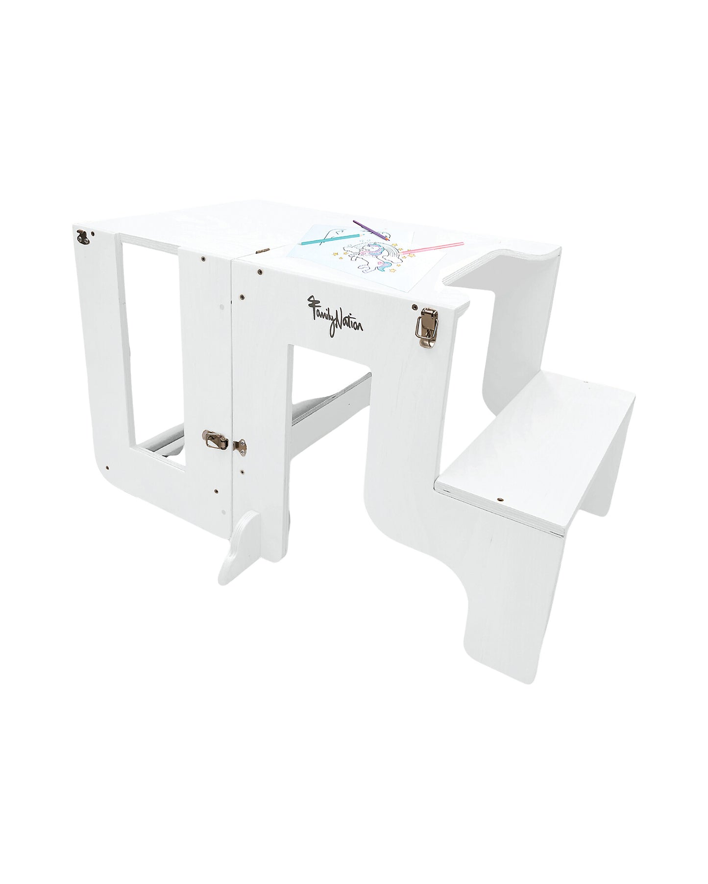Family Nation wieża edukacyjna Montessori 2w1 – White