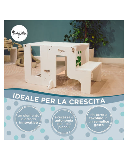 Family Nation wieża edukacyjna Montessori 2w1 – White
