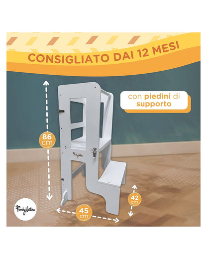 Family Nation wieża edukacyjna Montessori 2w1 – White