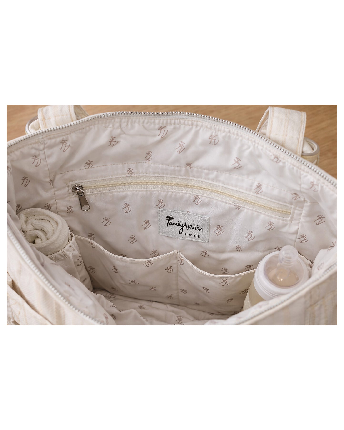 Family Nation organizer do wózka – Stripes Beige