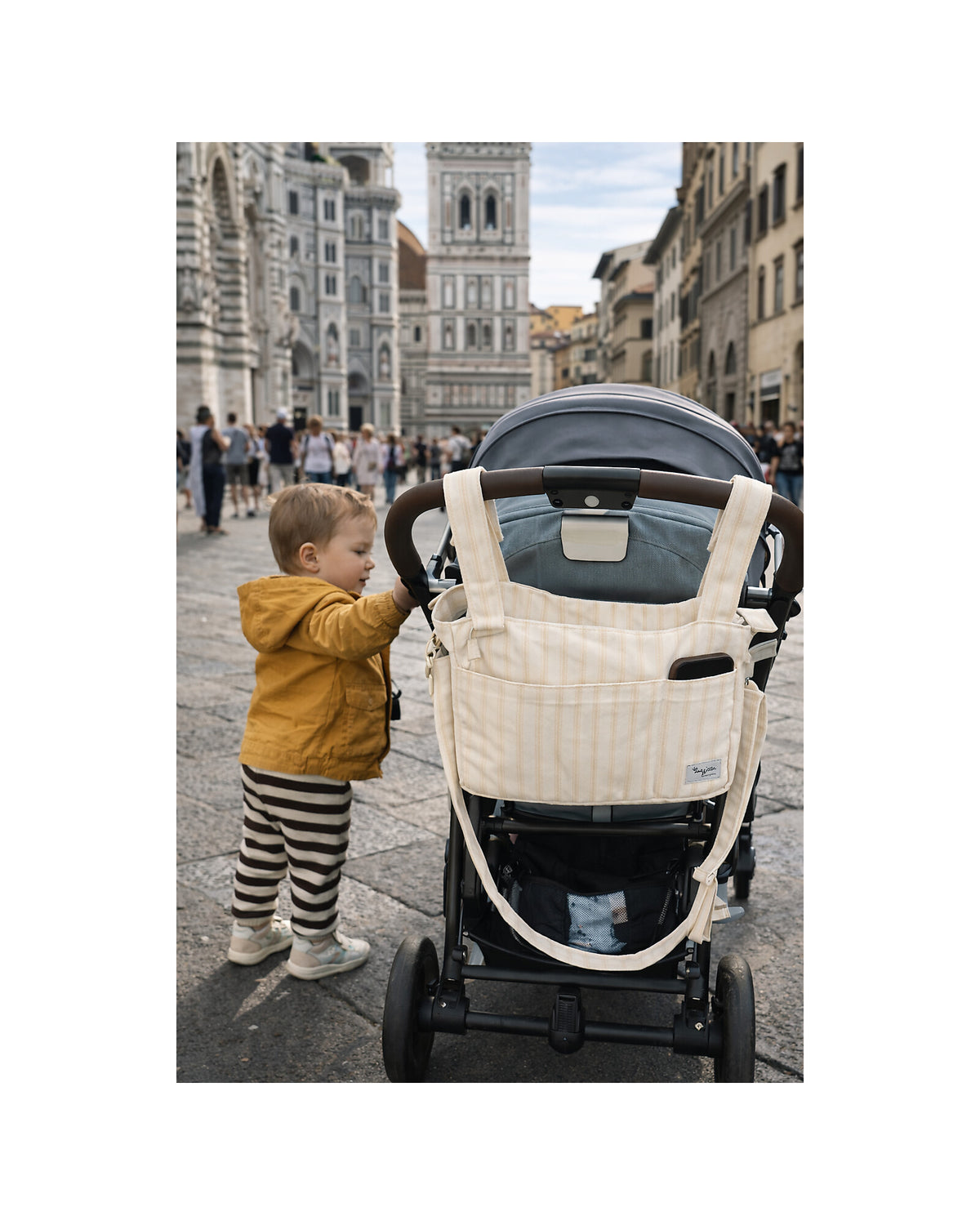 Family Nation organizer do wózka – Stripes Beige