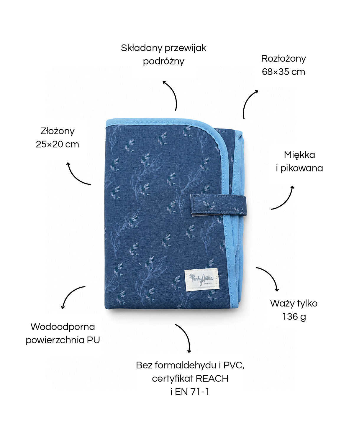 Family Nation składany przewijak podróżny – Olive Blue