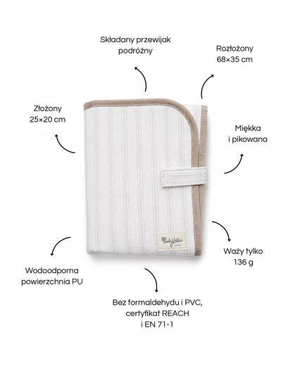 Family Nation składany przewijak podróżny – Stripes Beige